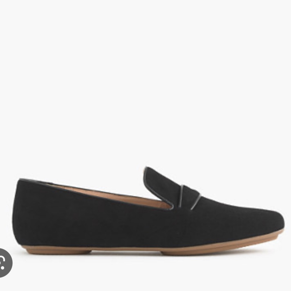 J. Crew Georgie Suede Penny Loafer Shoes Black 7 - Picture 3 of 13